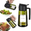 Ölsprüher UV-Schutz | 3 in 1 dunkler Sprühflasche aus olivgrünem Glas | Praktischer für Küche, Backen, Kochen, Heißluft, Grillen, Salate und Essig & Speiseöl